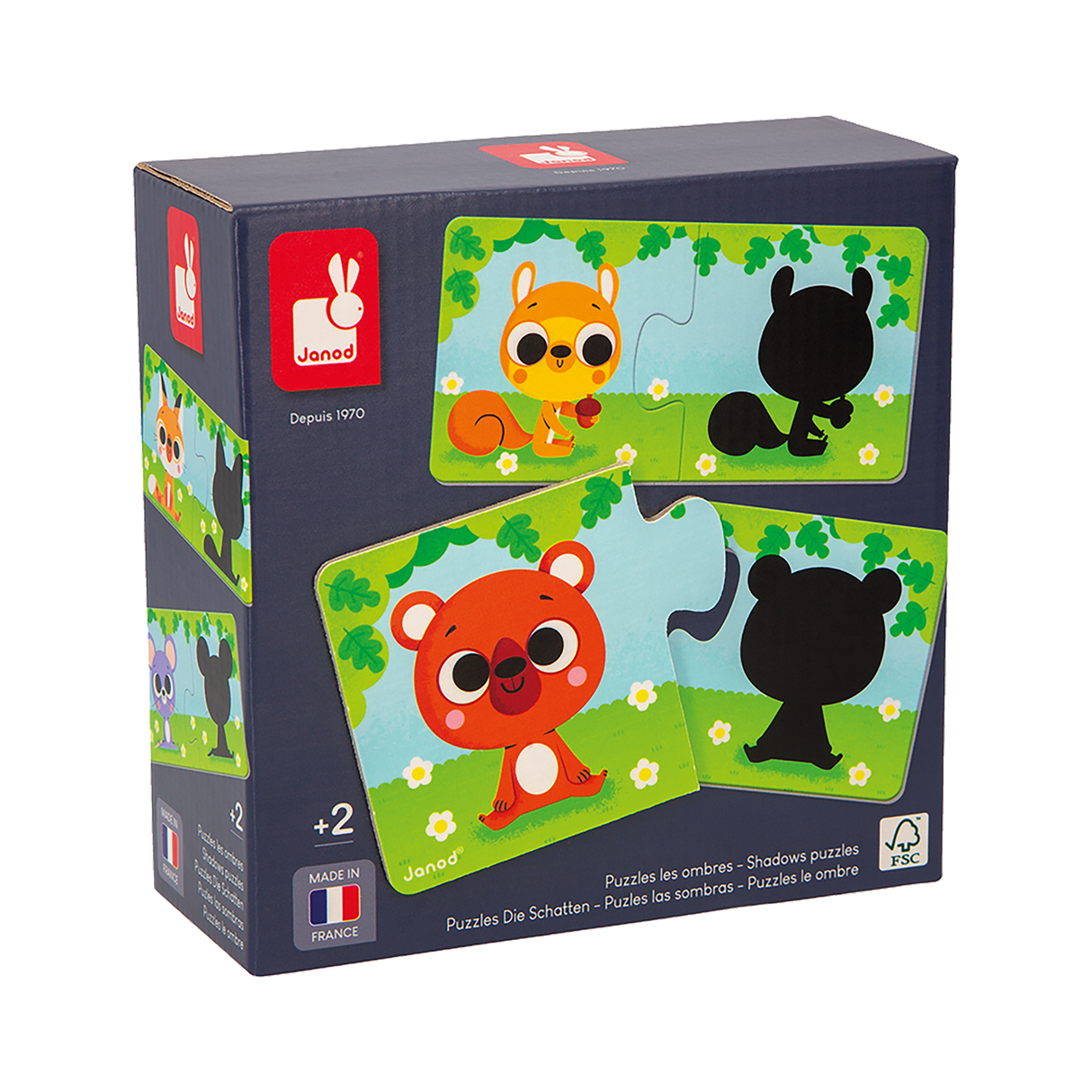 Animals and their shadows - 12 x 2 pcs