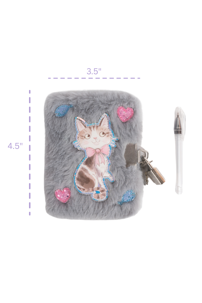 Mini journal intime peluche - Chaton