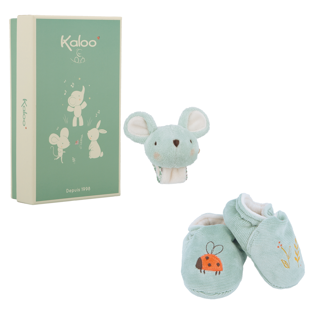 Kaloo - Bracelet sonore et pantoufles - Souris