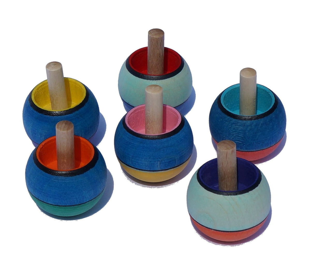 Toupie en bois ronde (assortiment)
