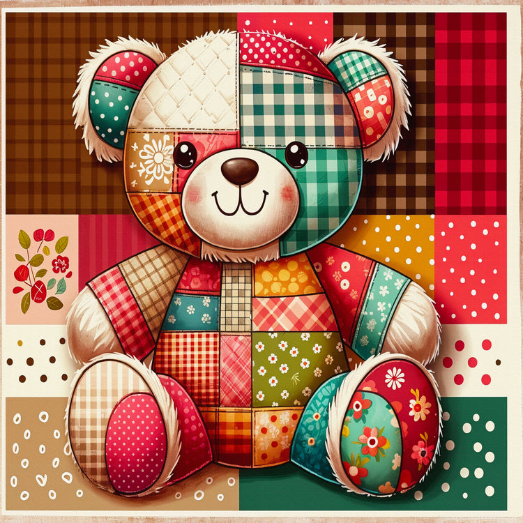 Broderie de diamant - Patchwork Teddy