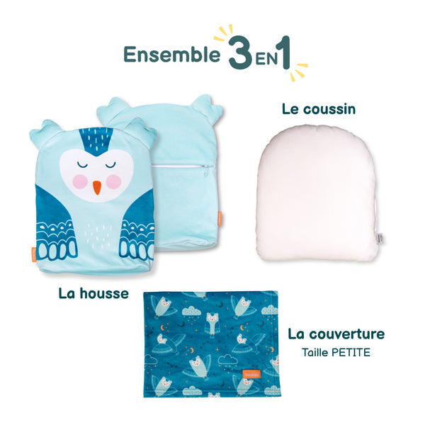Poupilou : Ensemble réconfort 3 en 1 - Hibou