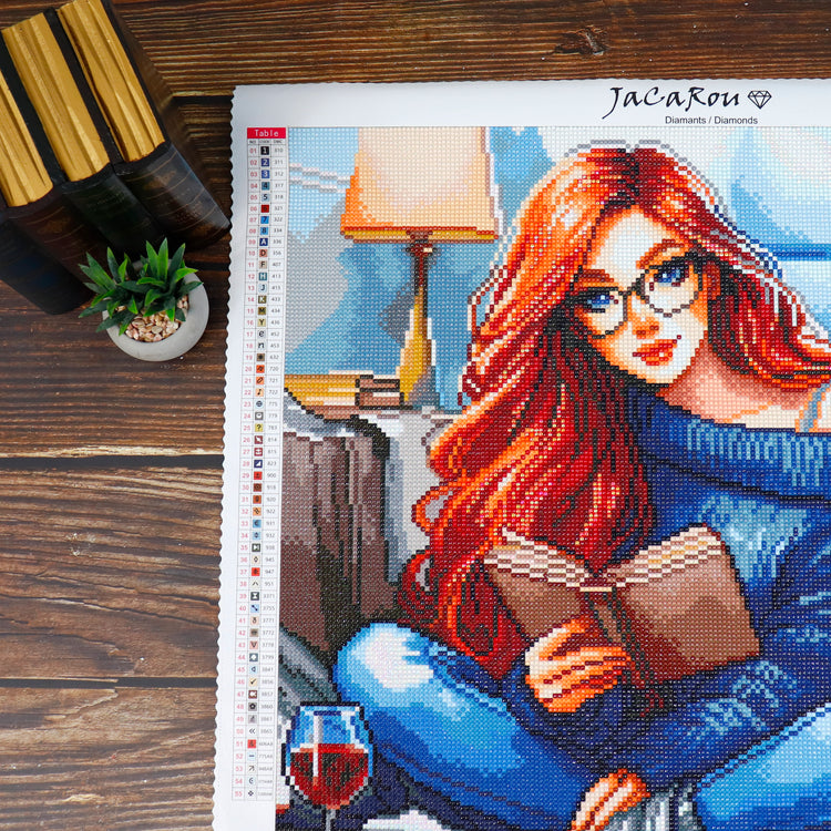 Broderie de diamant - Reading a Book