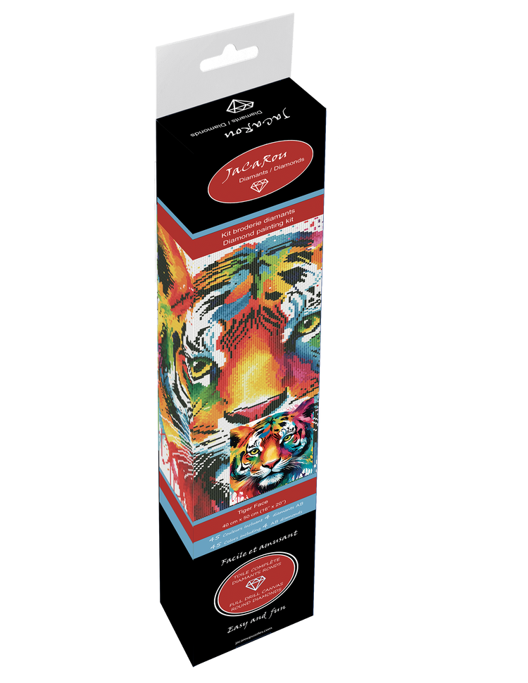 Broderie de diamant - Tiger Face - 40 x 50 cm