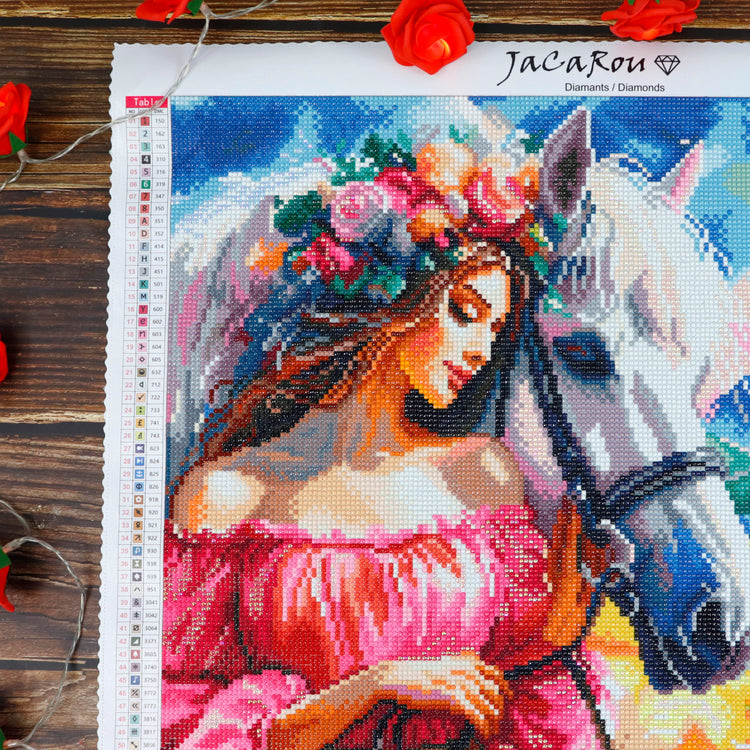 Broderie de diamant - Woman and Horse