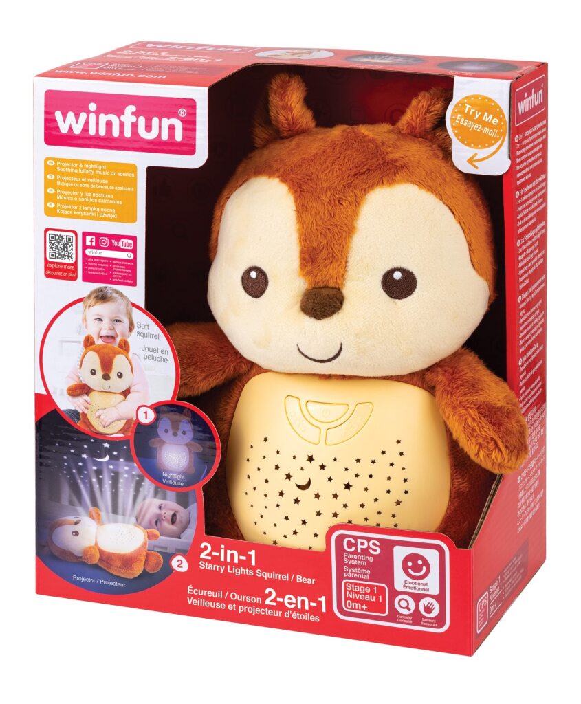 Veilleuse et projecteur d’étoiles 2-en-1 - Écureuil
