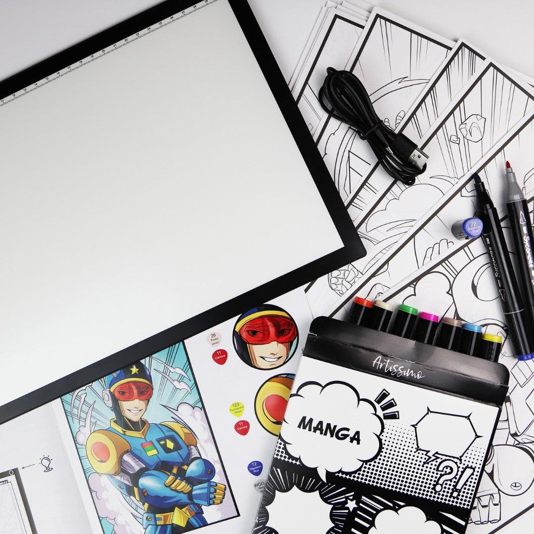 Artissimo - Tablette lumineuse et marqueurs Manga - La Ribouldingue