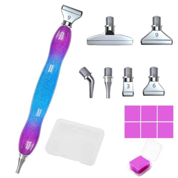 Kit crayon violet-bleu pour broderie à diamants