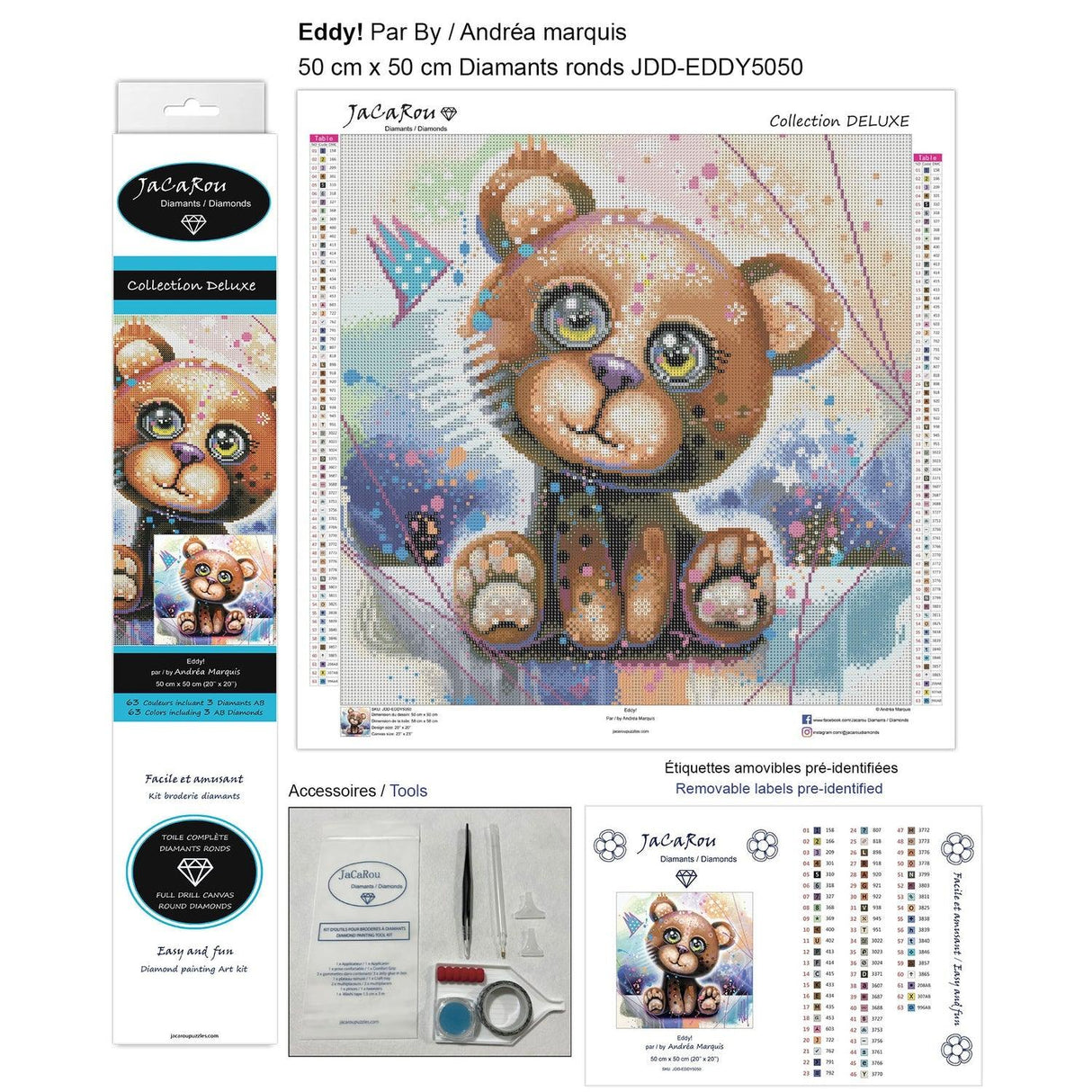 Broderie de diamants Deluxe - Eddy - La Ribouldingue