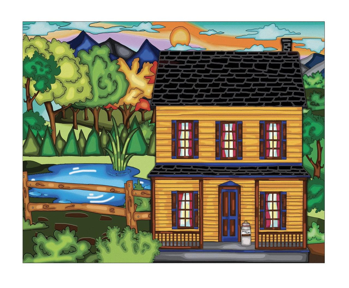 Broderie de Diamants - Le charme de la maison jaune - La Ribouldingue