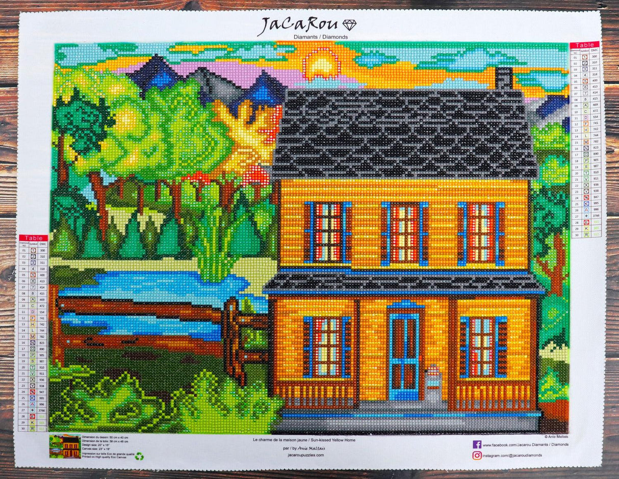 Broderie de Diamants - Le charme de la maison jaune - La Ribouldingue