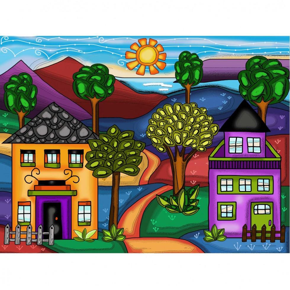 Chemin des couleurs 40 x 30 cm - La Ribouldingue