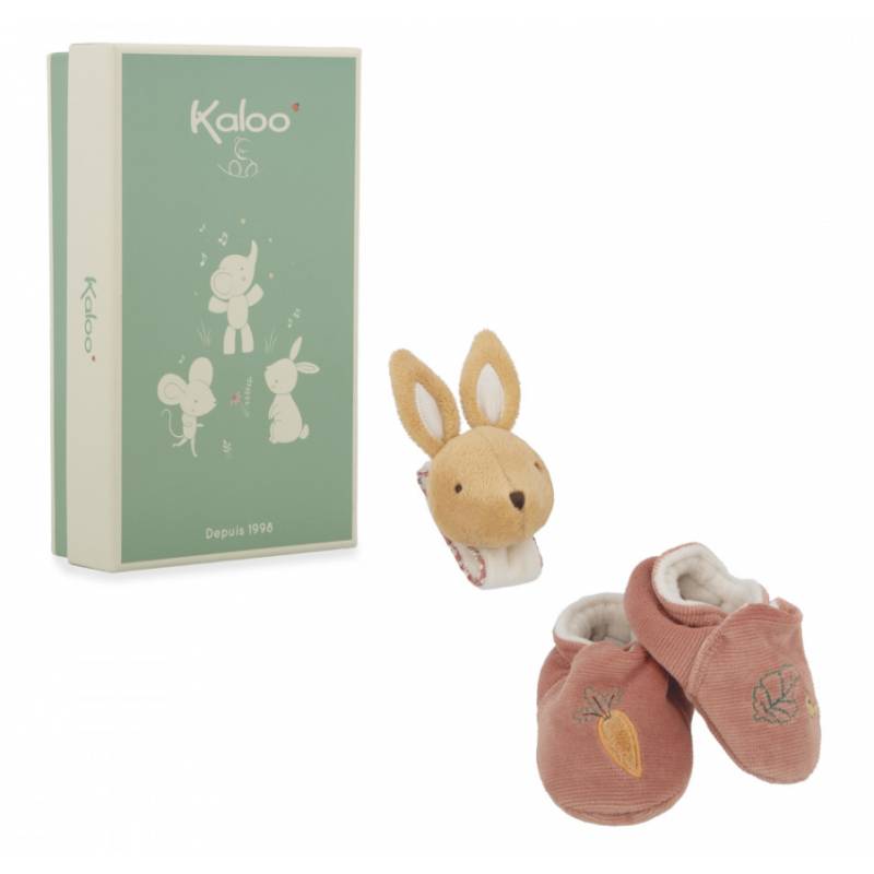 Kaloo - Bracelet sonore et pantoufles - Lapin