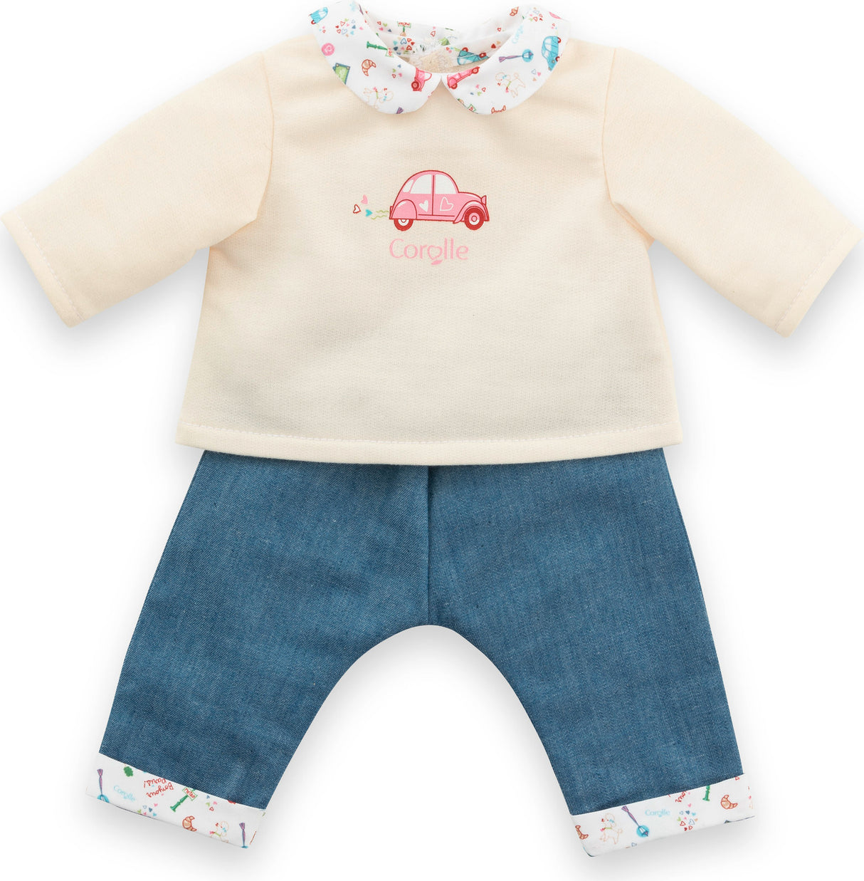 T-shirt manches longues et jeans pour poupon 30 cm