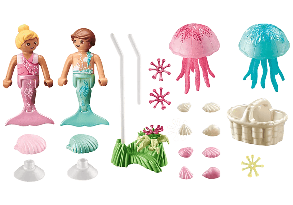 Enfants sirènes avec méduses et coquillages - Princess Magic - La Ribouldingue