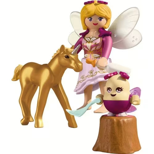 Golden Unicorn Foal with Fairy - Magic Unicorns