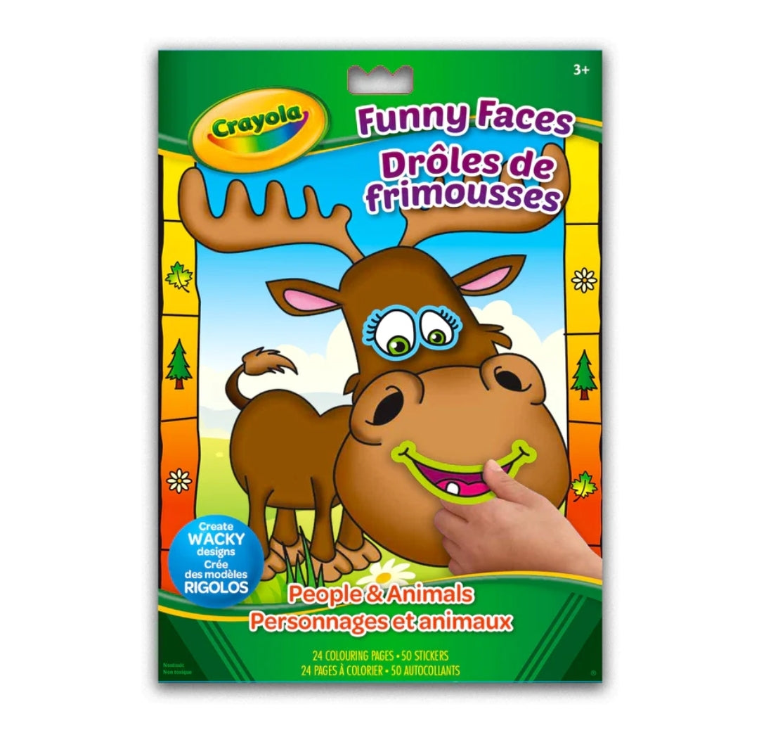 Crayola - Colouring Book and Stickers - Funny Faces
