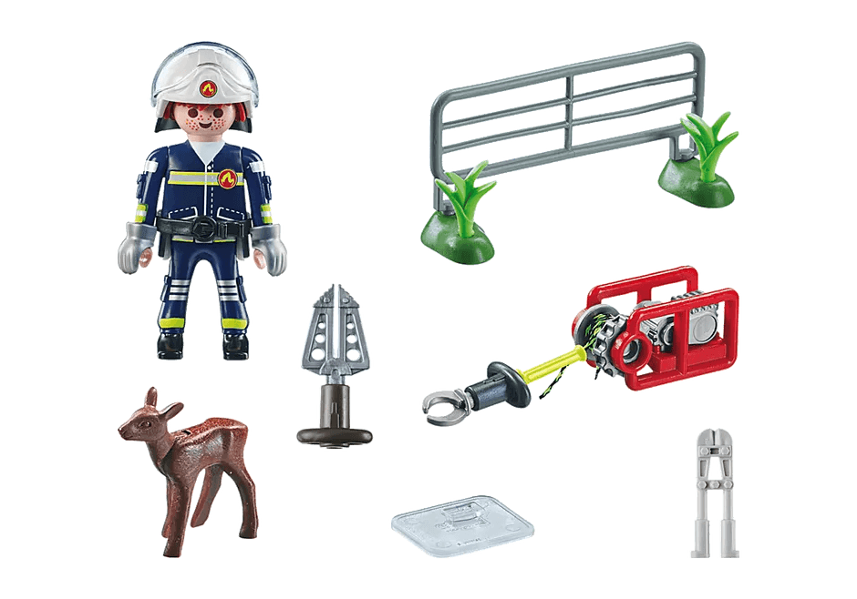 Pompier avec faon à sauver - Action Heroes - La Ribouldingue