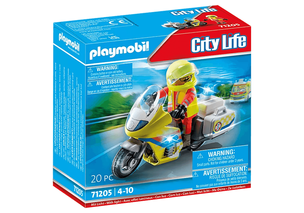 Urgentiste avec moto et effet lumineux - City Life - La Ribouldingue