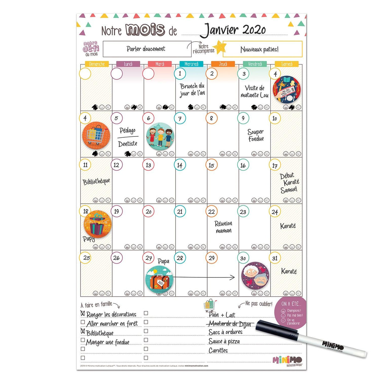 Calendrier mensuel - Notre mois ensemble - vertical - La Ribouldingue