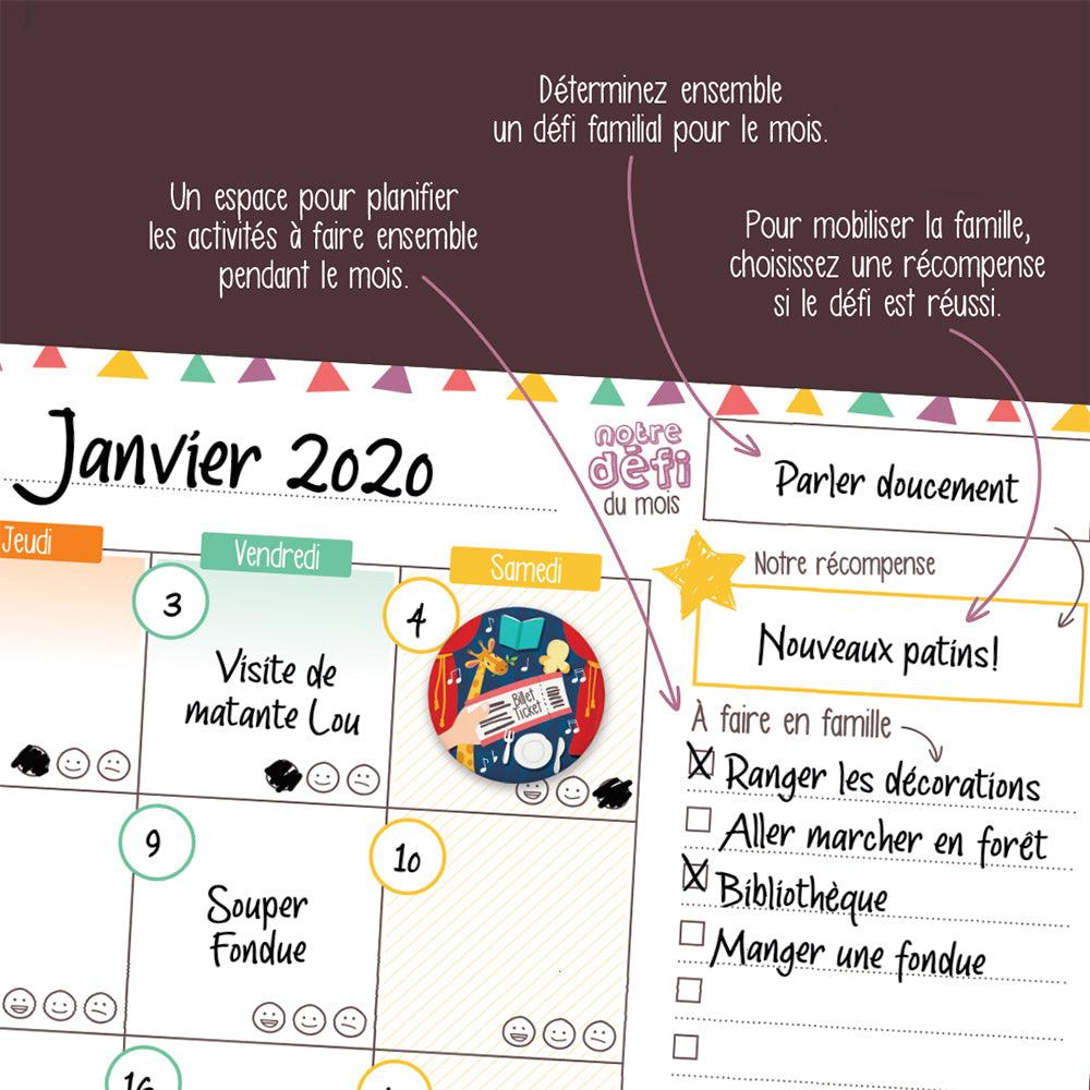 Calendrier mensuel - Notre mois ensemble - vertical - La Ribouldingue