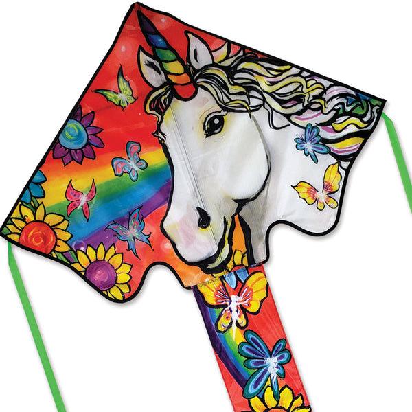 Cerf-Volant 46" - Easy Flyer Kite Large - Licorne et Fleurs - La Ribouldingue