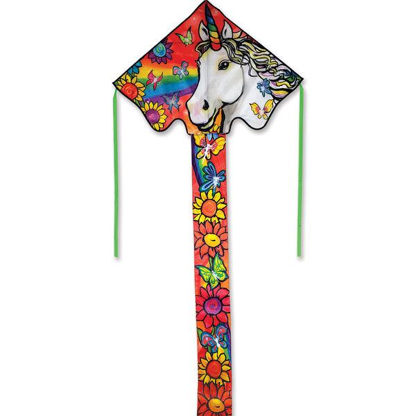 Cerf-Volant 46" - Easy Flyer Kite Large - Licorne et Fleurs - La Ribouldingue