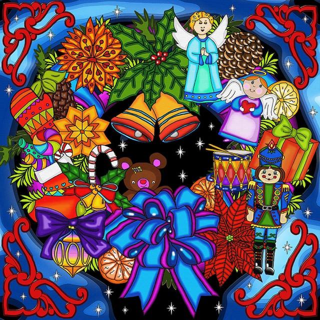 Couronne de Noël - Carré - La Ribouldingue