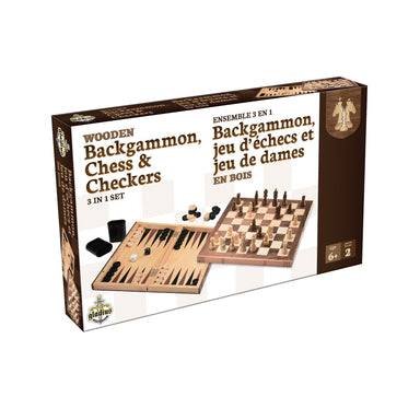 Ensemble 3 en 1 - Backgammon échecs et dames (Bil) - La Ribouldingue