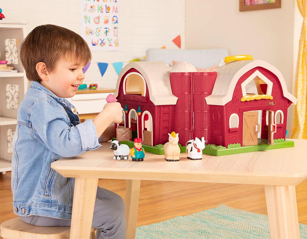 Grande grange rouge et figurines - La Ribouldingue