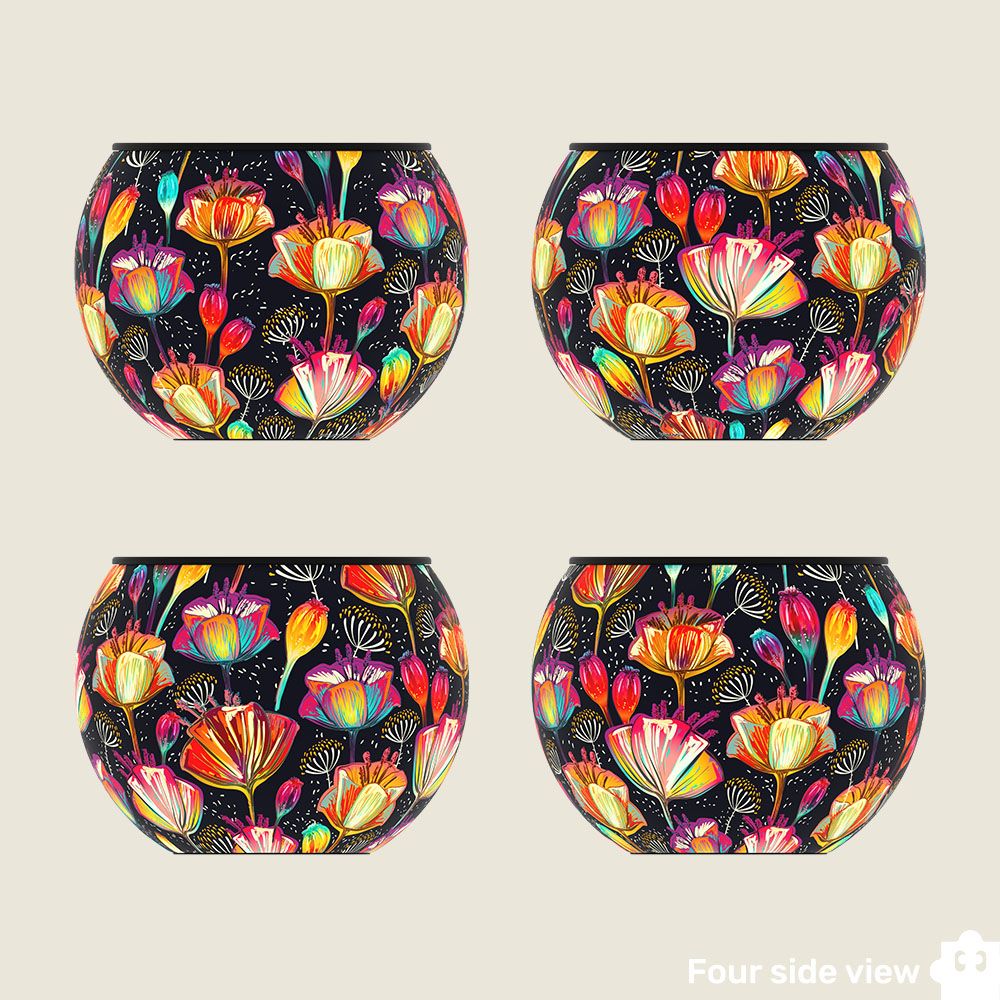 3D Puzzle Planter - Colorful Poppies