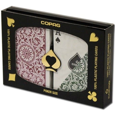 Cartes de Poker Copag Régulier - Bourgogne et vert (2)
