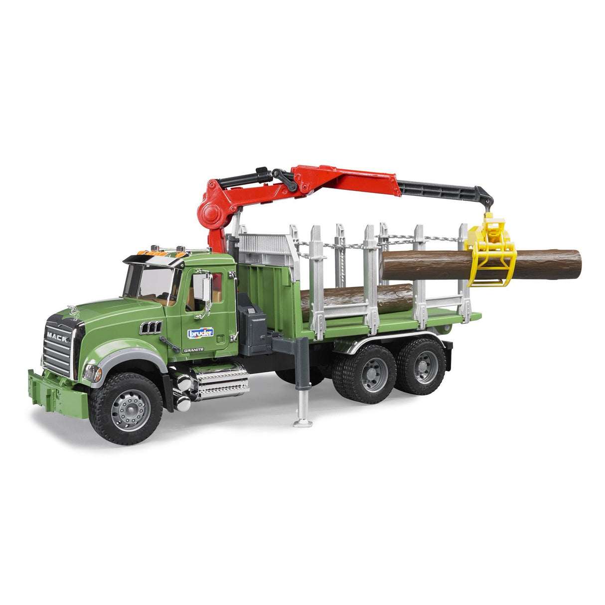 Camion de transport de bois granite MACK avec troncs d'arbres