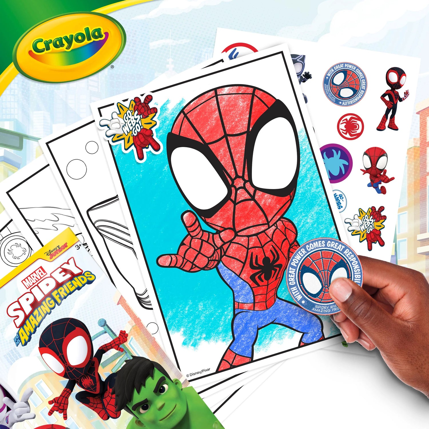 Coloring and stickers - Spidey and friends