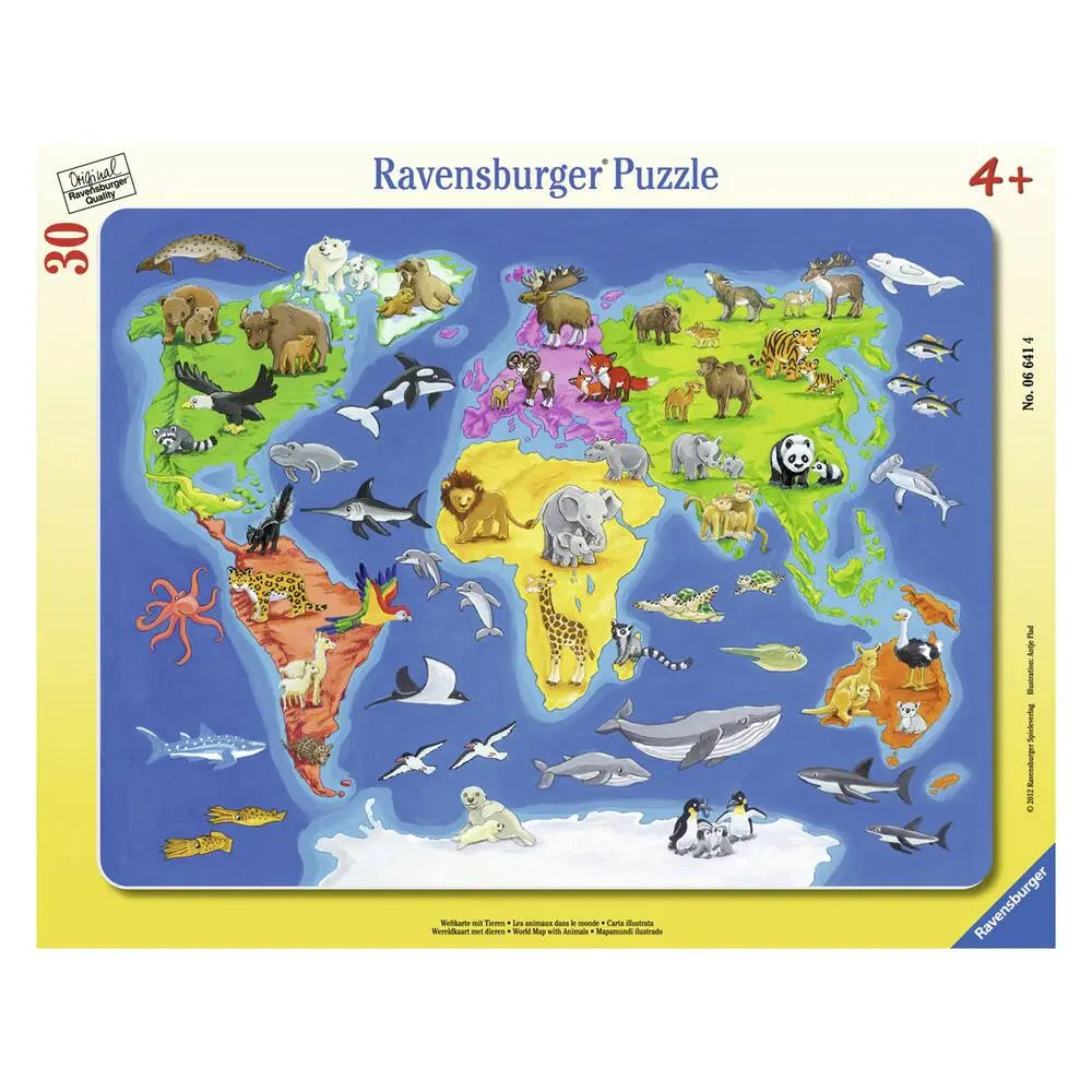 World Map with Animals - 30 pcs