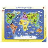 World Map with Animals - 30 pcs