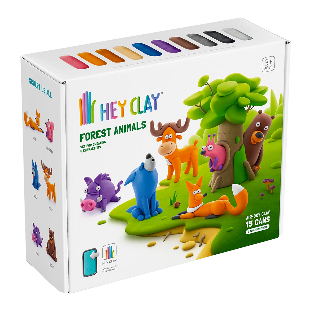 Ensemble d'argile Hey Clay - Animaux de la forêt