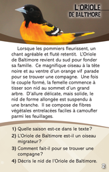 Lecture à la carte - Repérage - Les oiseaux du Québec (Fr)