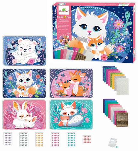 Stick'N Fun - 5 Mosaics - Cute Animals