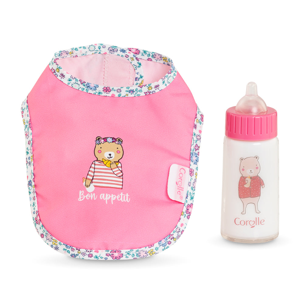 Bib and Magic Milk Bottle for 36 to 42 cm Corolle Dolls