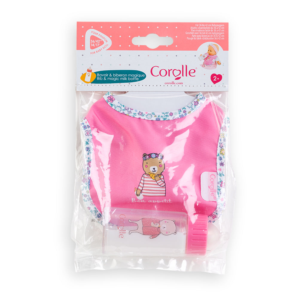 Bib and Magic Milk Bottle for 36 to 42 cm Corolle Dolls