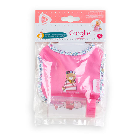 Bib and Magic Milk Bottle for 36 to 42 cm Corolle Dolls