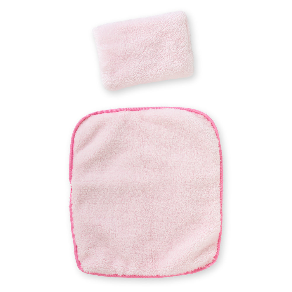 Pink Plush Basket for Dolls 36 to 42 cm