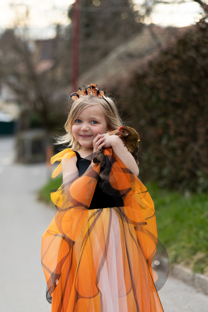 Monarch Butterfly Dress with Wings and Headband