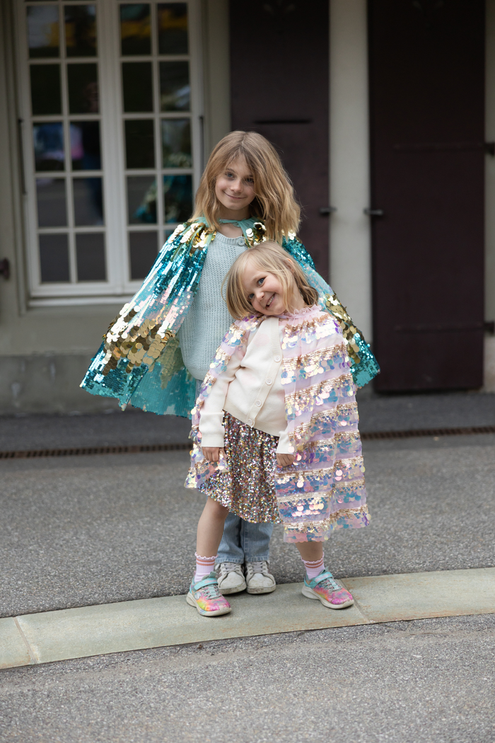 The 5th Avenue - Gold/Light Pink Sequin Cape