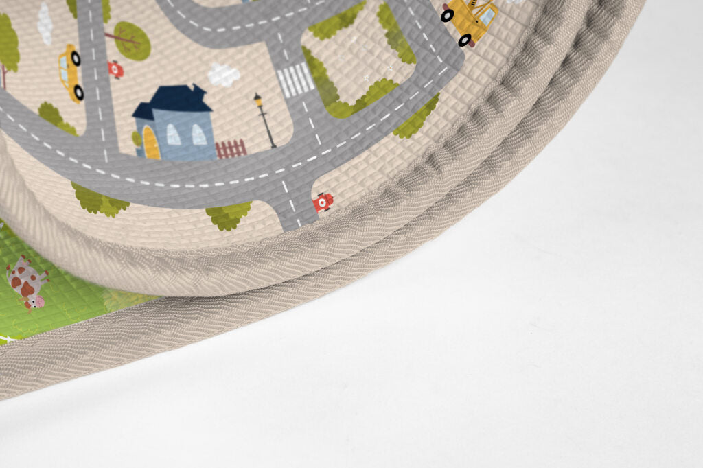 Tapis de jeu réversible - Ville et ferme