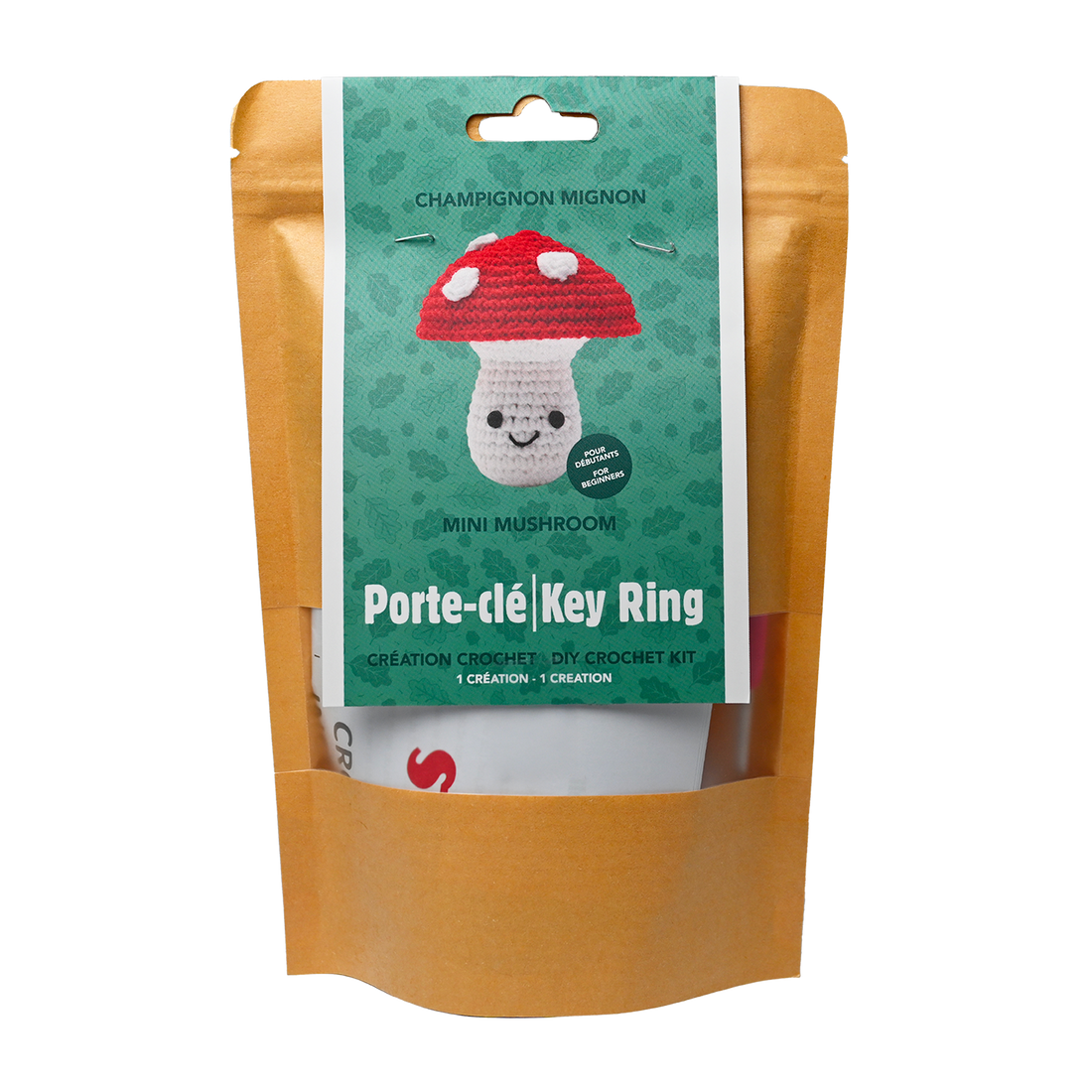 DIY Crochet Key Ring - Mini Mushroom (Bil)