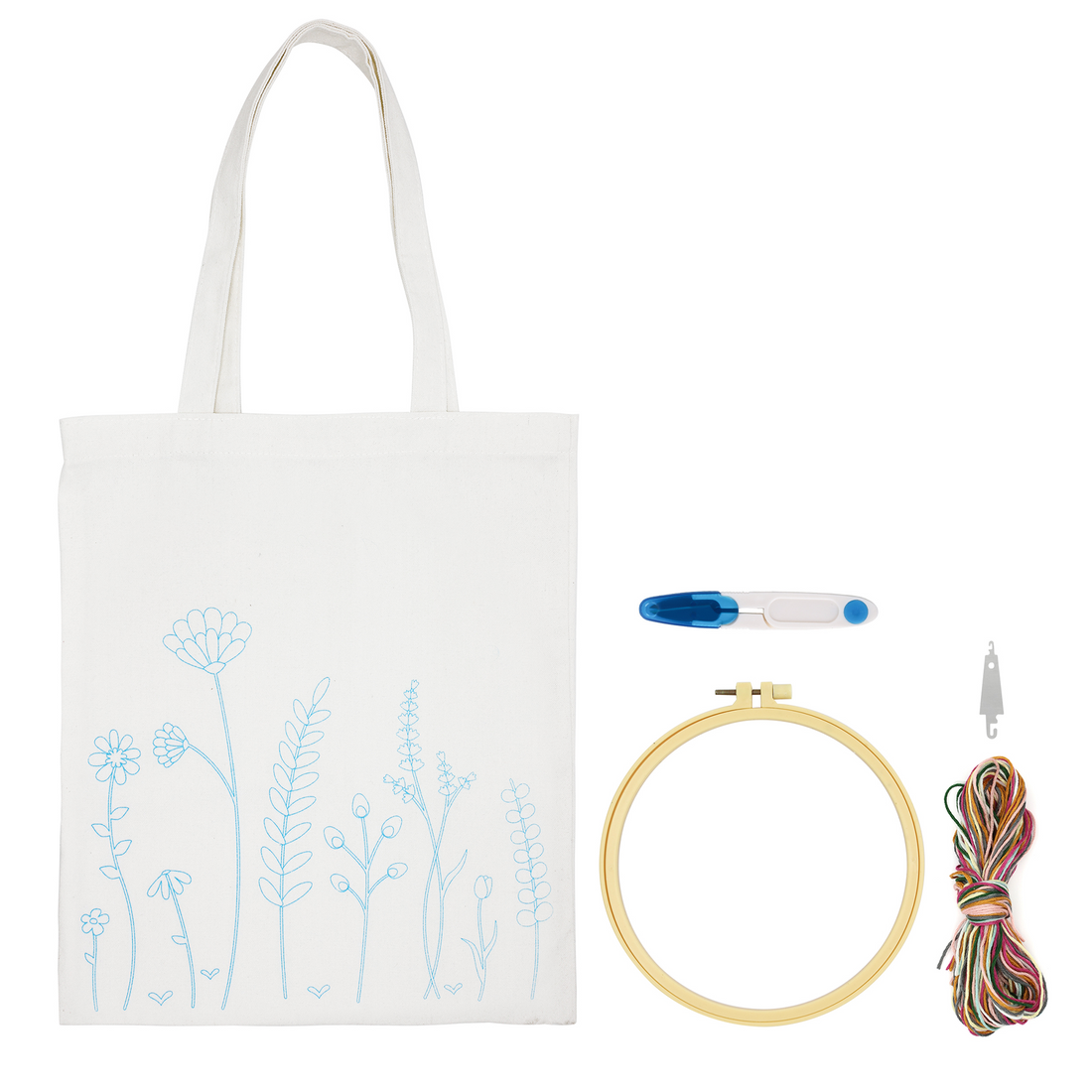 Embroidery Kit - Meadow Flowers Tote