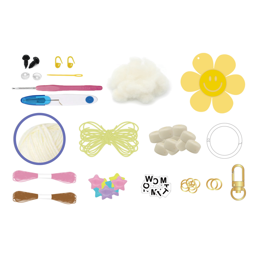 Kit DIY porte-clés crochet - Petit lapin (Bil)