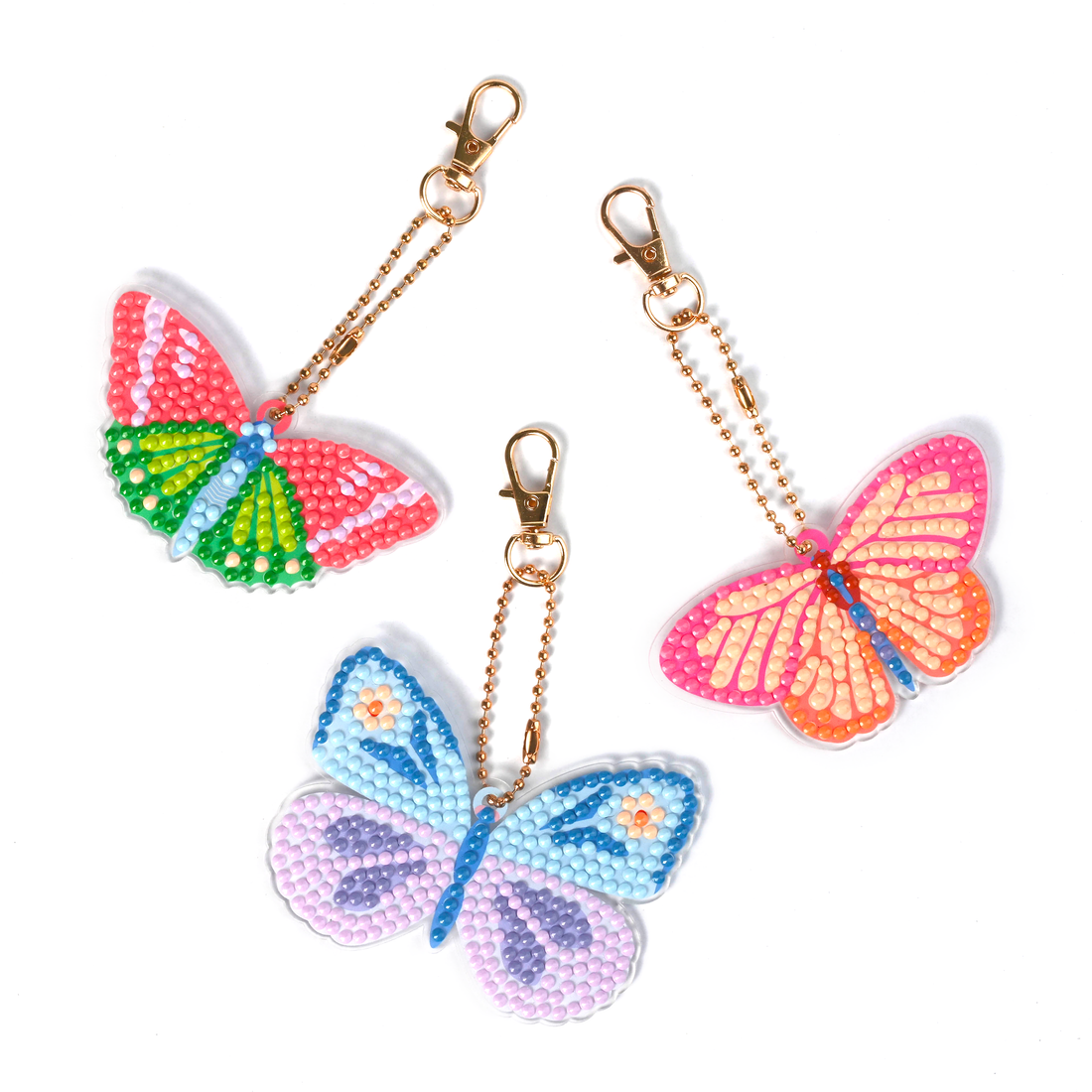 Porte-clés à diamanter DIY - Papillons (Bil)